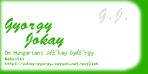 gyorgy jokay business card